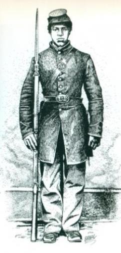 Artist rendering of Private William Cathey